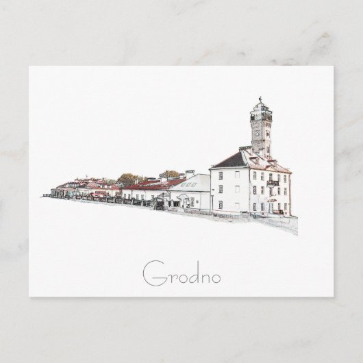 Wit-Rusland Б у с Grodgna, л op Briefkaart  van Hr (Voorkant)