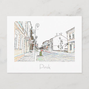 Wit-Rusland Б Pinsk е Pinsk уалр bij het Briefkaar Briefkaart