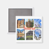Wit-Rusland Architectuur Natuur Collage Magnet (Voorkant / Achterkant)