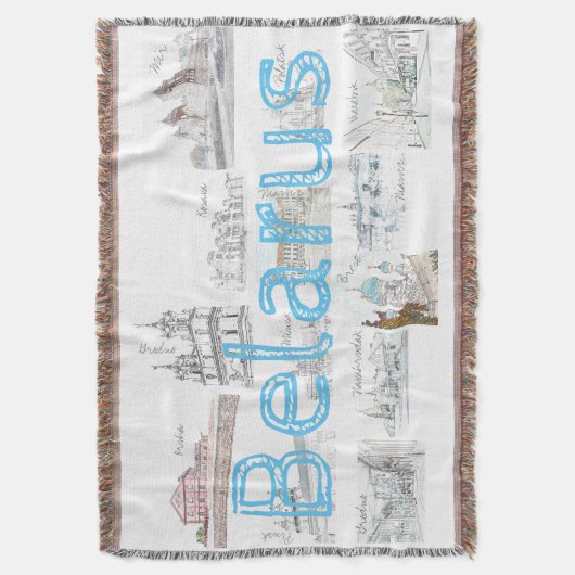 Wit-Rusland — Brest Architecture Throw Blanket Deken (Voorkant Verticaal)