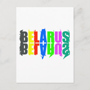 Wit-Rusland Colorful Happy Letters Briefkaart