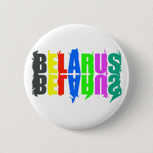 Wit-Rusland Colorful Happy Letters Ronde Button 5,7 Cm