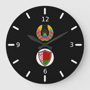 Wit-Rusland Flag-Coat Breed Clock Grote Klok