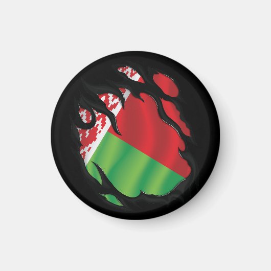 Wit-Rusland gescheurde vlag Magneet (Voorkant)