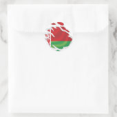 Wit-Rusland gescheurde vlag Ronde Sticker (Tas)