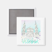 Wit-Rusland Gestylized Architecture Magnet Vitebsk (Voorkant / Achterkant)