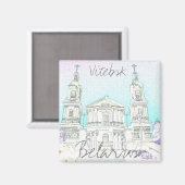 Wit-Rusland Gestylized Architecture Magnet Vitebsk (Voorkant / Achterkant)