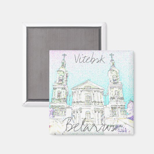 Wit-Rusland Gestylized Architecture Magnet Vitebsk (Voorkant / Achterkant)