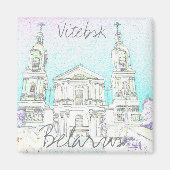 Wit-Rusland Gestylized Architecture Magnet Vitebsk (Voorkant)