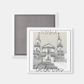 Wit-Rusland Gestylized Architecture Magnet Vitebsk (Voorkant / Achterkant)