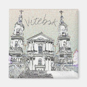 Wit-Rusland Gestylized Architecture Magnet Vitebsk (Voorkant)