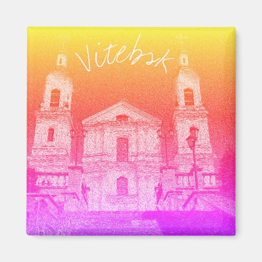 Wit-Rusland Gestylized Architecture Magnet Vitebsk (Voorkant)