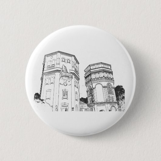 Wit-Rusland Grodno Watertorens Ronde Button 5,7 Cm (Voorkant)