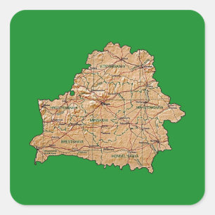 Wit-Rusland Kaart Sticker