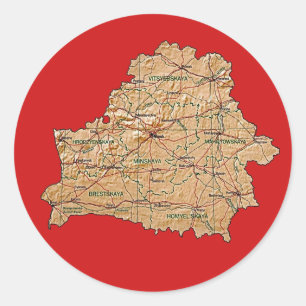 Wit-Rusland Kaart Sticker
