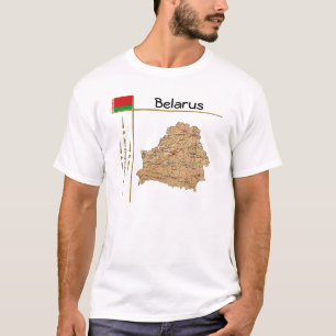 Wit-Rusland Kaart + Vlag + Titel T-Shirt