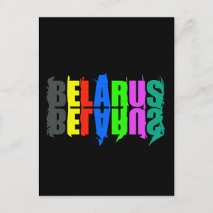 Wit-Rusland Kleurrijke Gelukkige Letters Briefkaart