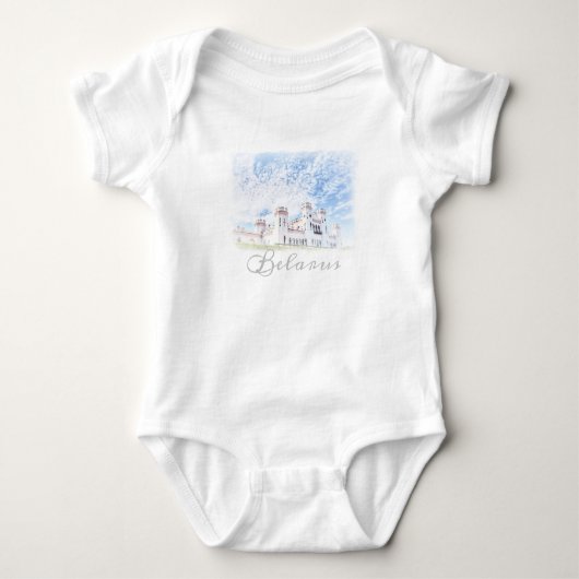 Wit-Rusland Kosava Palace Architectuur Baby Bodysu Romper (Voorkant)