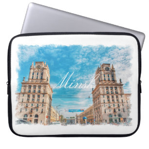 Wit-Rusland Minsk Architectuur Laptop Sleeve Hoesj