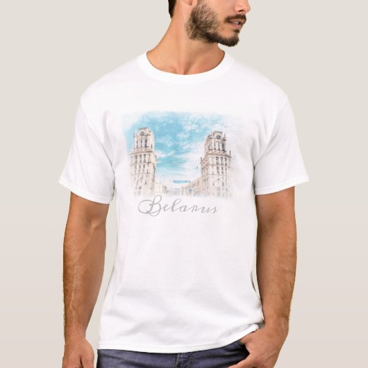 Wit-Rusland Minsk Architectuur T-shirt top (Voorkant)
