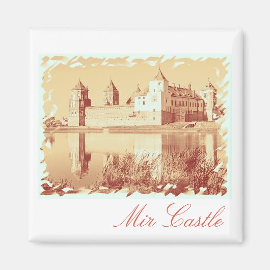 Wit-Rusland Mir Castle Architecture Painting Magne Magneet (Voorkant)