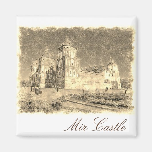 Wit-Rusland Mir Castle Architecture Painting Magne Magneet (Voorkant)
