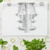 Wit-Rusland Mir Castle Architecture Sketch Theedoek (Gevouwen)