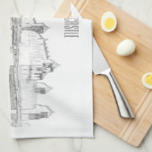Wit-Rusland Mir Castle Architecture Sketch Theedoek (Quarter Fold)