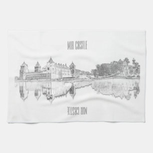 Wit-Rusland Mir Castle Architecture Sketch Theedoek