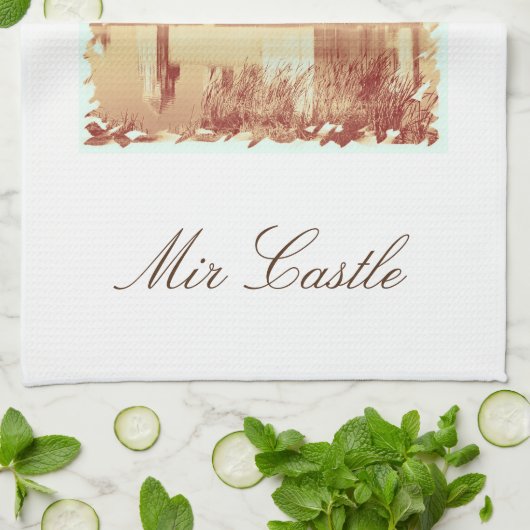 Wit-Rusland Mir Castle Architecture Sketch Theedoek (Gevouwen)