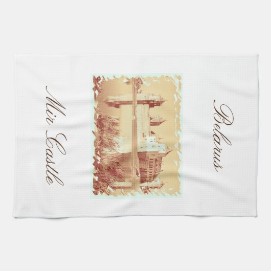 Wit-Rusland Mir Castle Architecture Sketch Theedoek (Horizontaal)