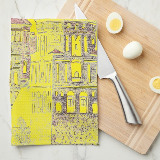 Wit-Rusland Mir Castle Architecture Sketch Theedoek (Quarter Fold)