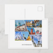 Wit-Rusland Mir Kasteel Architectuur Collage Ansic Briefkaart (Voorkant / Achterkant)