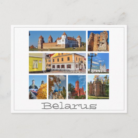 Wit-Rusland Mir Kasteel Architectuur Collage Ansic Briefkaart (Voorkant)