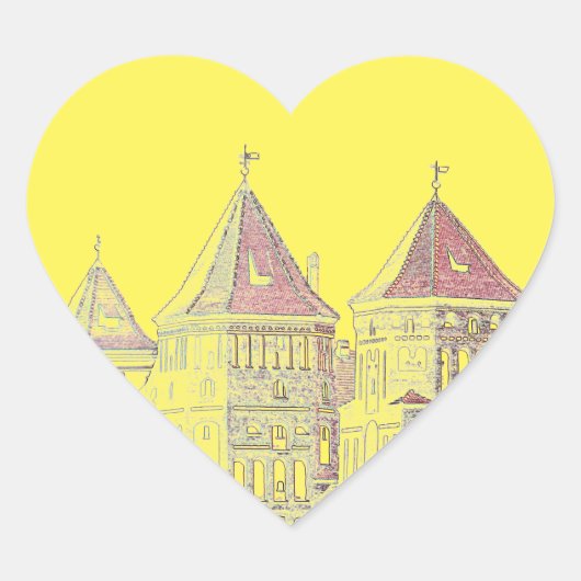 Wit-Rusland Mir Kasteel Architectuur Hart Sticker (Voorkant)