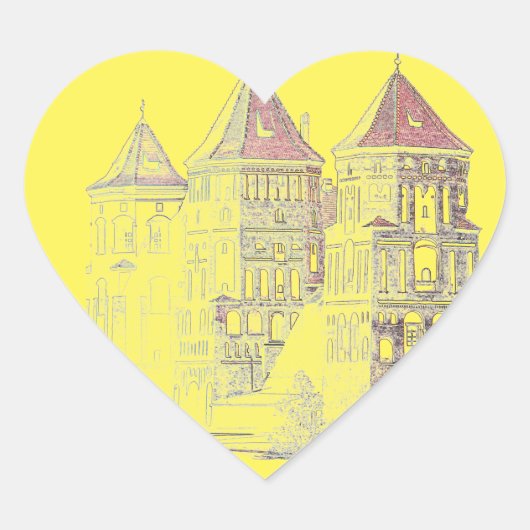 Wit-Rusland Mir Kasteel Architectuur Hart Sticker (Voorkant)
