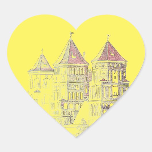 Wit-Rusland Mir Kasteel Architectuur Hart Sticker (Voorkant)