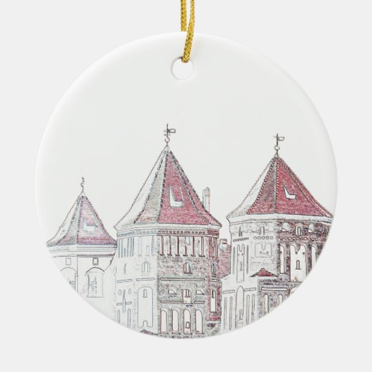 Wit-Rusland Mir Kasteel Architectuur Keramisch Ornament (Voorkant)