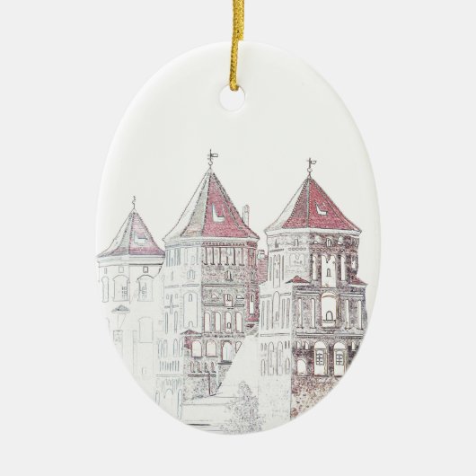 Wit-Rusland Mir Kasteel Architectuur Keramisch Ornament (Voorkant)
