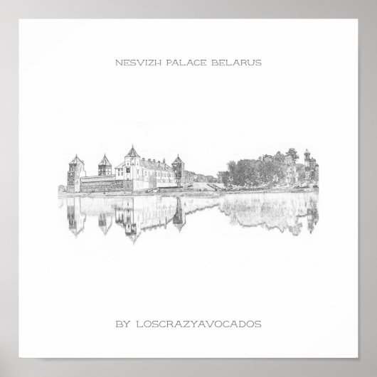 Wit-Rusland Mir Kasteel Architectuur Natuur Poster (Voorkant)