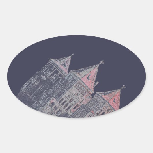 Wit-Rusland Mir Kasteel Architectuur Ovale Sticker (Voorkant)