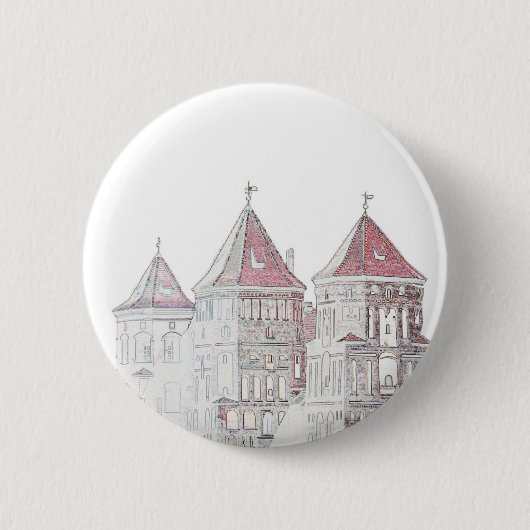 Wit-Rusland Mir Kasteel Architectuur Ronde Button 5,7 Cm (Voorkant)
