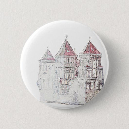 Wit-Rusland Mir Kasteel Architectuur Ronde Button 5,7 Cm (Voorkant)