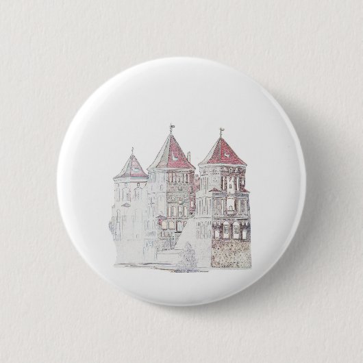Wit-Rusland Mir Kasteel Architectuur Ronde Button 5,7 Cm (Voorkant)