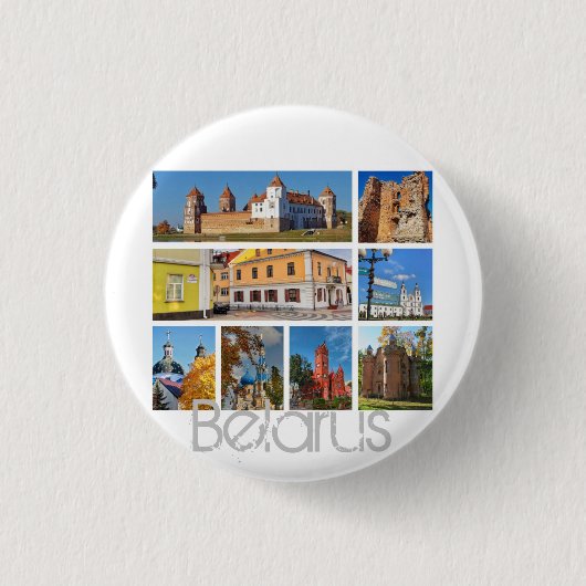 Wit-Rusland Mir Kasteelarchitectuur Button Pin (Voorkant)