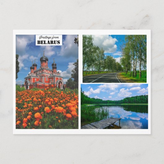 Wit-Rusland Natuur Architectuur Briefkaart (Voorkant)