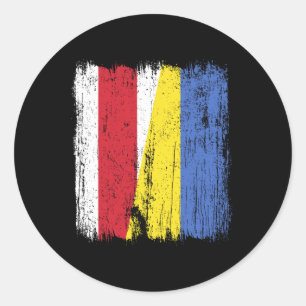 Wit-Rusland Oekraine Half Vlag Wit-Russisch Oekraï Ronde Sticker