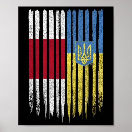 Wit-Rusland Oekraine Wit-Russisch Oekraïens Vlag Poster (Voorkant)