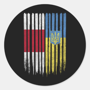 Wit-Rusland Oekraine Wit-Russisch Oekraïens Vlag  Ronde Sticker