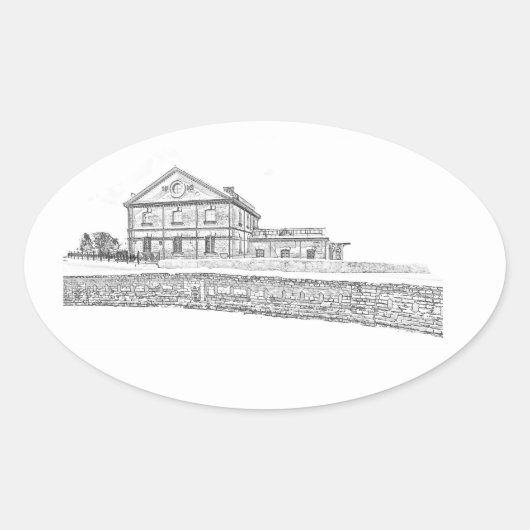 Wit-Rusland Orsja Architectuur Ovale Sticker (Voorkant)